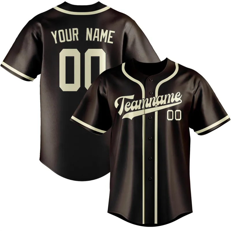 Custom Brown Cream Baseball Jersey made by Tailorly
