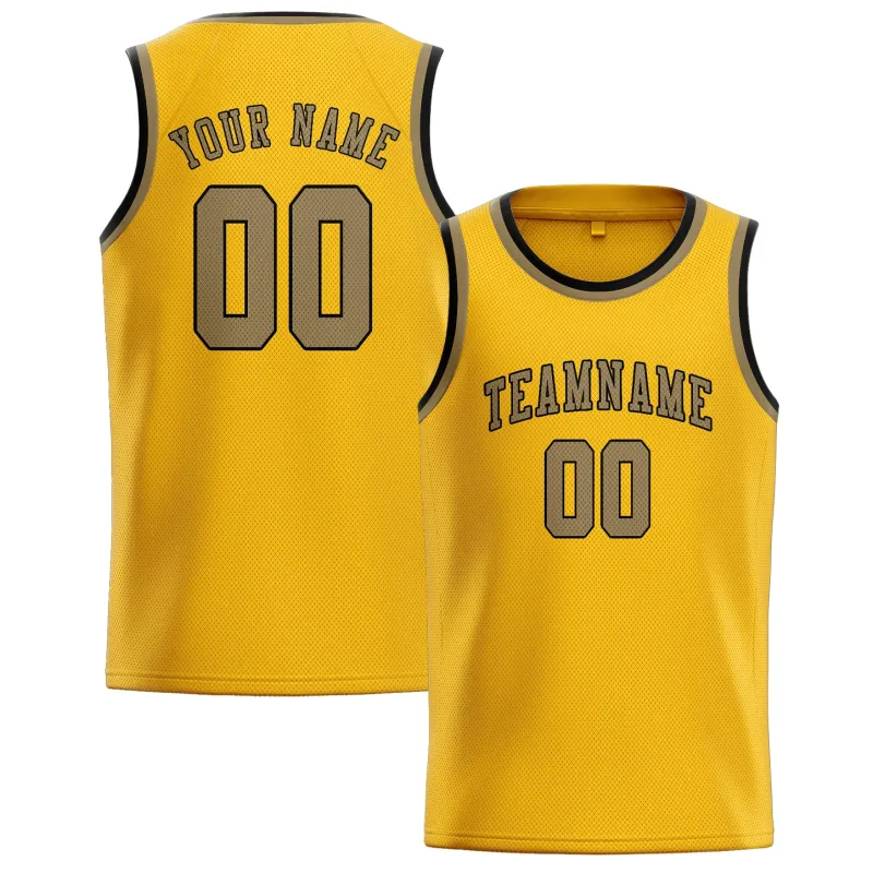 Custom Gold Light Khaki Basketball Jersey made by Tailorly