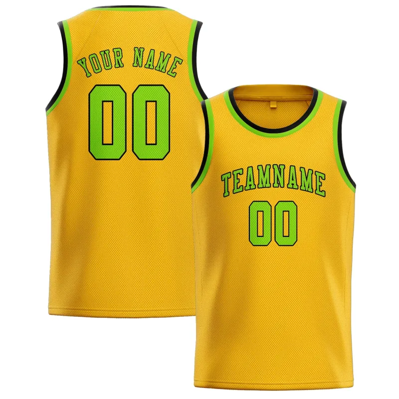 Custom Gold Emerald Green Basketball Jersey made by Tailorly