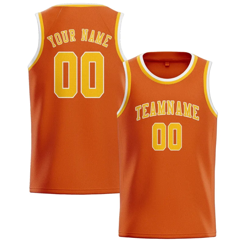 Custom Orange Gold Basketball Jersey made by Tailorly