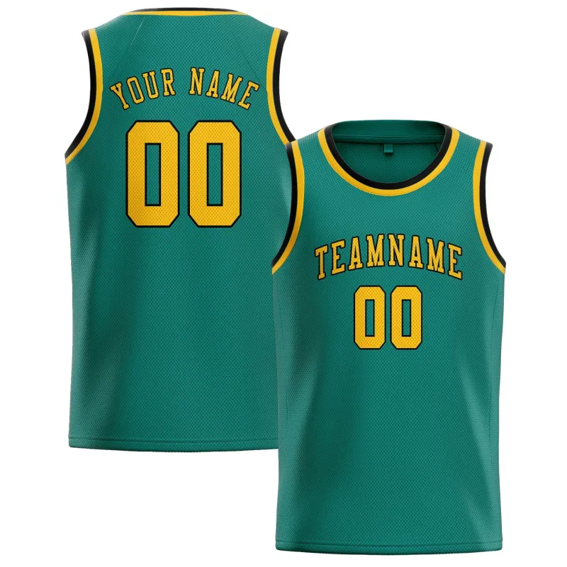 Custom Blue Green Gold Basketball Jersey made by Tailorly