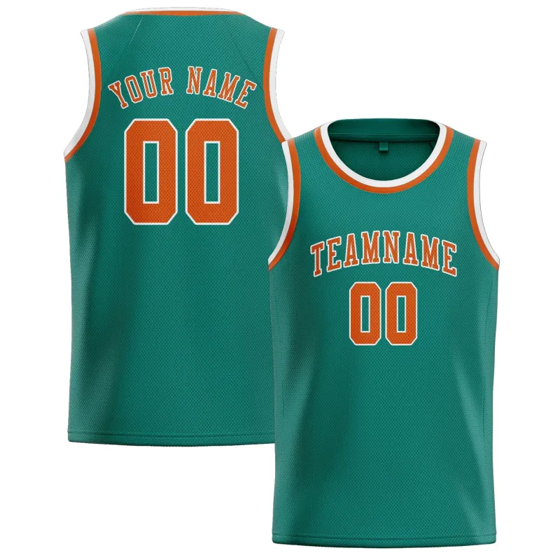 Custom Blue Green Orange Basketball Jersey made by Tailorly