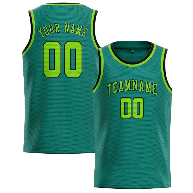 Custom Blue Green Emerald Green Basketball Jersey made by Tailorly