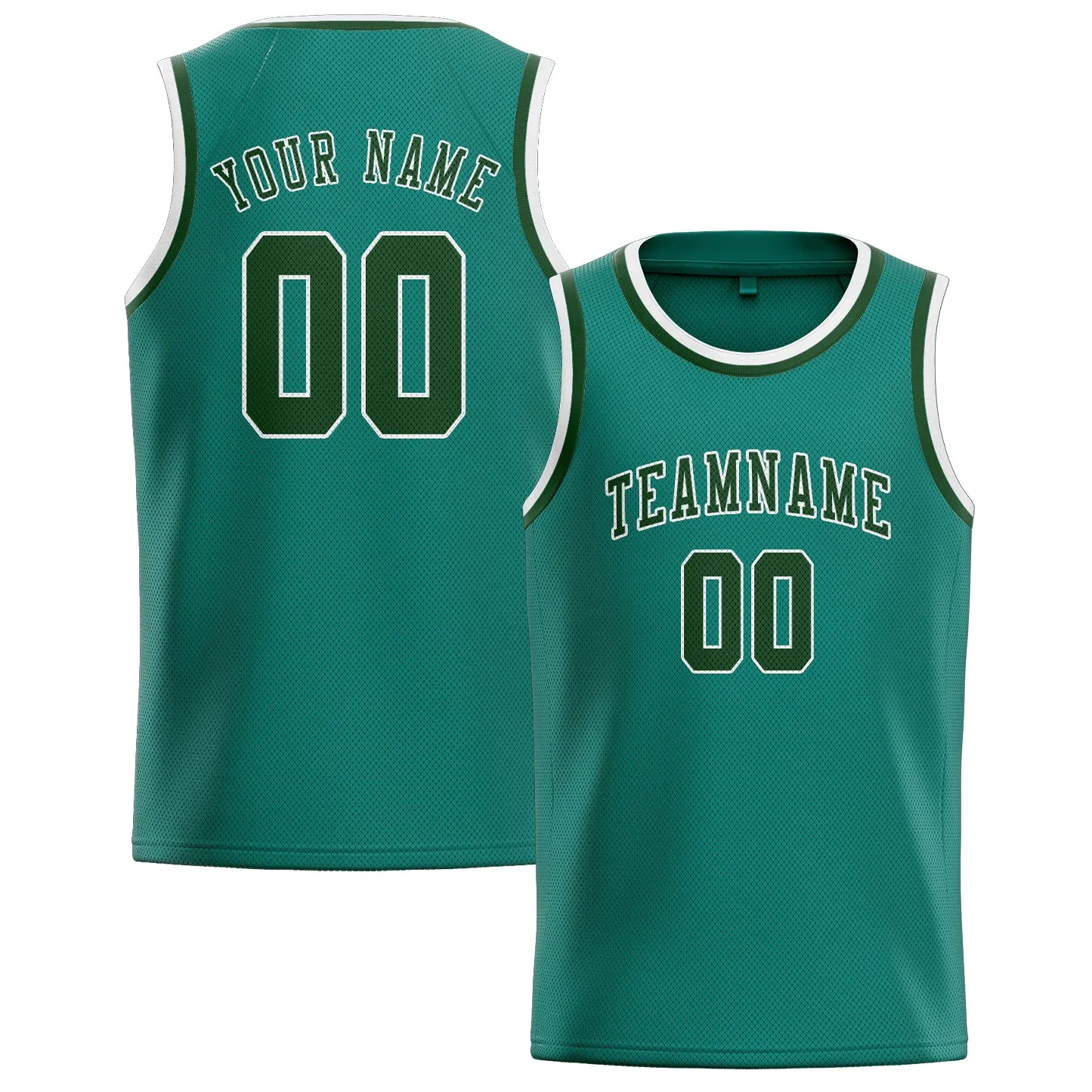 Custom Blue Green Dark Green Basketball Jersey sold by Tailorly
