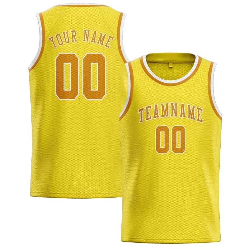 Custom Light Yellow Yellow Basketball Jersey made by Tailorly