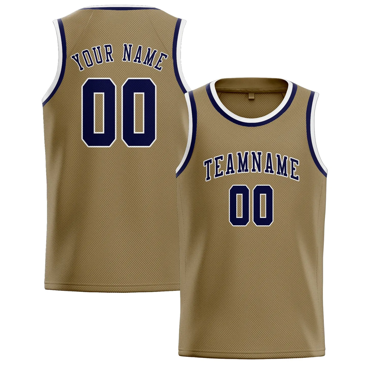 Custom Light Khaki Navy Basketball Jersey sold by Tailorly