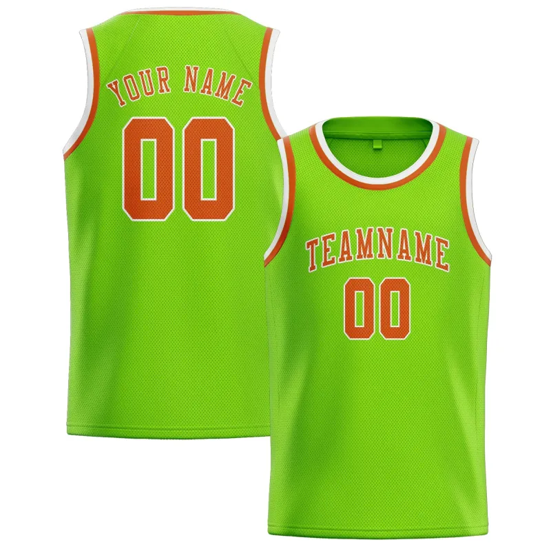 Custom Emerald Green Orange Basketball Jersey made by Tailorly