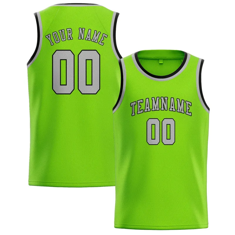 Custom Emerald Green Gray Basketball Jersey made by Tailorly