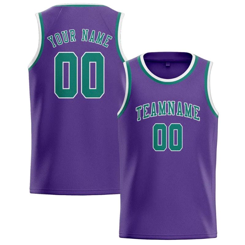 Custom Light Purple Blue Green Basketball Jersey made by Tailorly