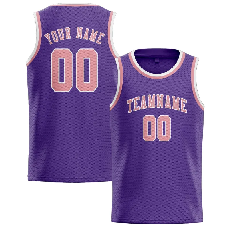 Custom Light Purple Light Pink Basketball Jersey made by Tailorly