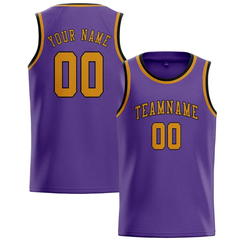 Custom Light Purple Yellow Basketball Jersey made by Tailorly