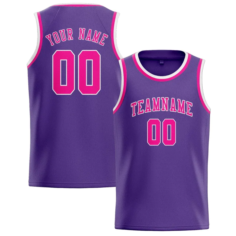 Custom Light Purple Pink Basketball Jersey made by Tailorly