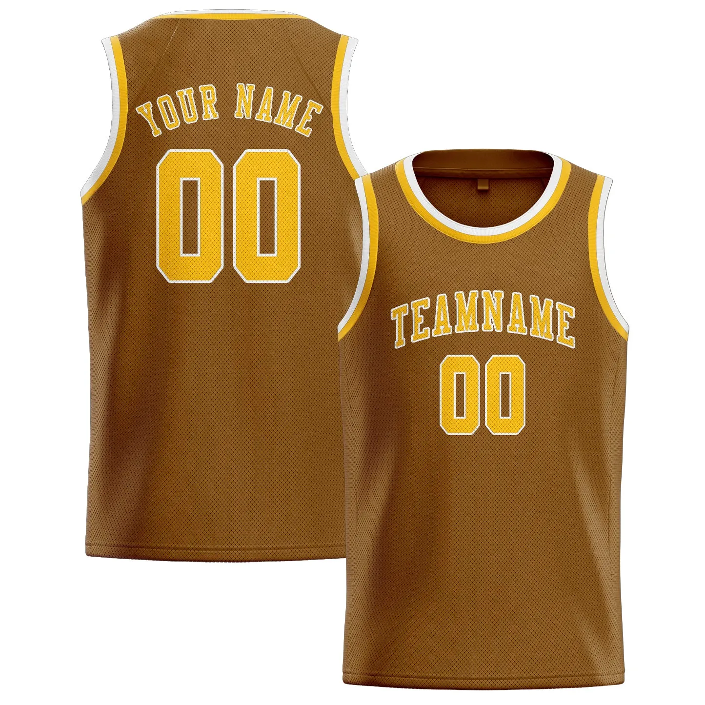 Custom Khaki Gold Basketball Jersey sold by Tailorly