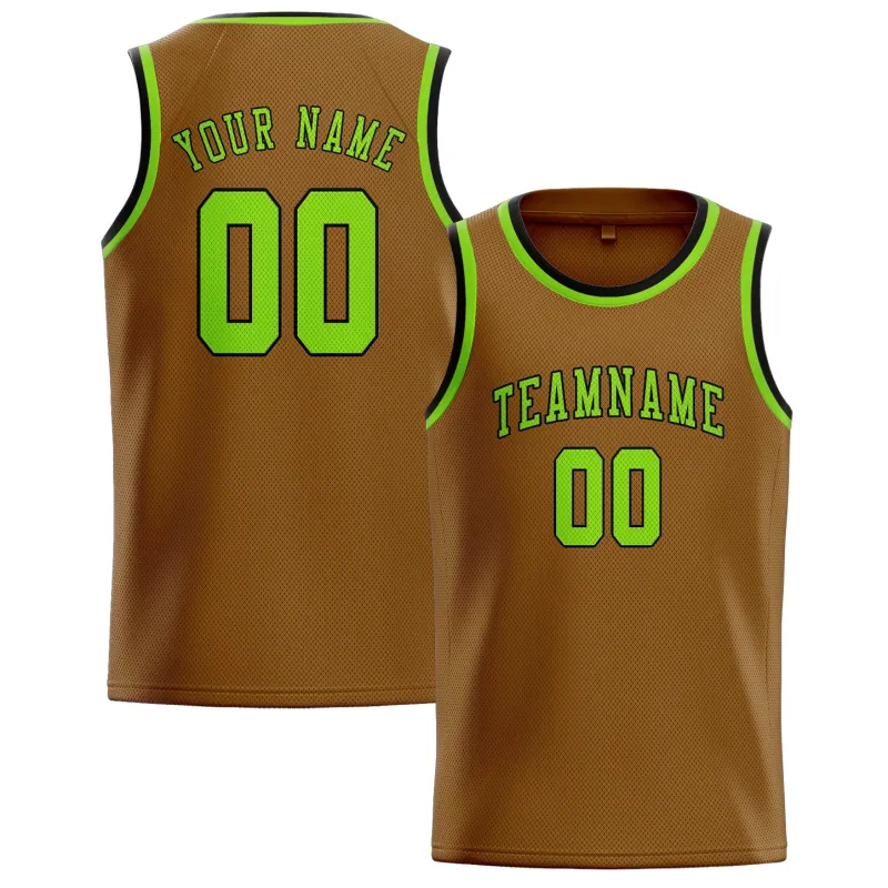 Custom Khaki Emerald Green Basketball Jersey made by Tailorly