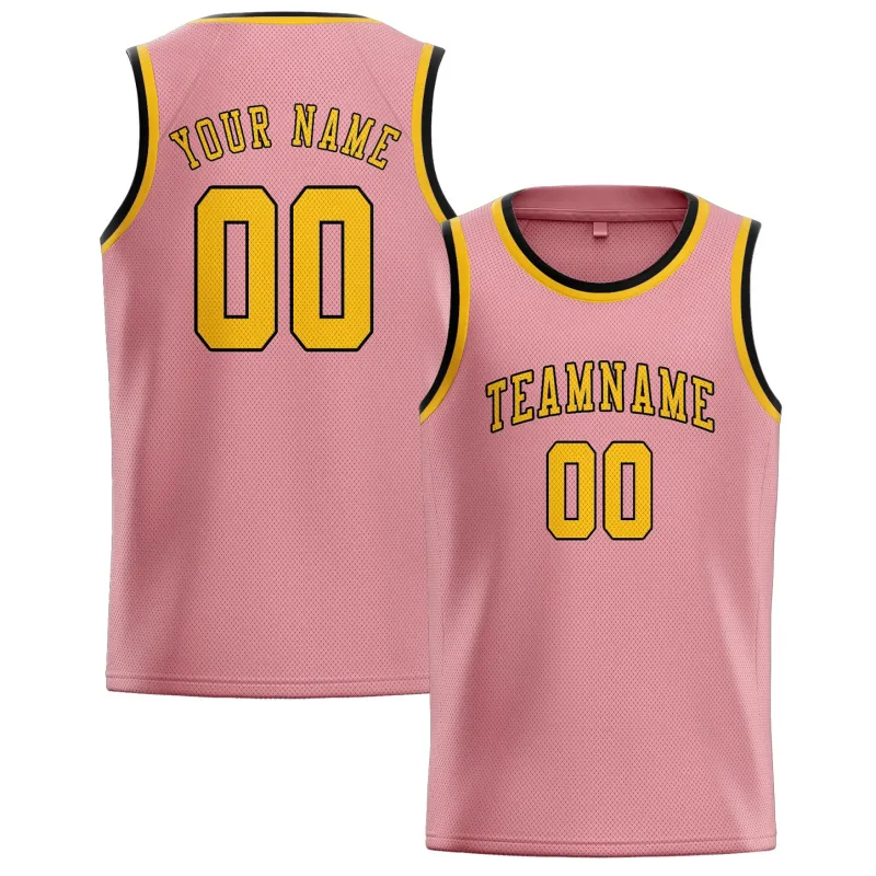 Custom Light Pink Gold Basketball Jersey made by Tailorly