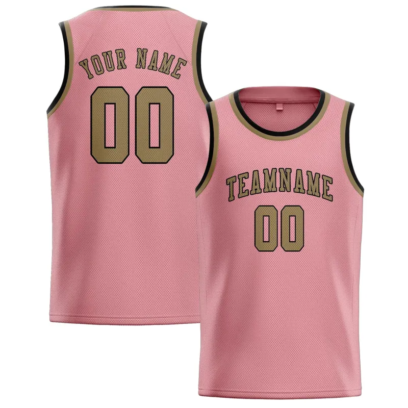 Custom Light Pink Light Khaki Basketball Jersey made by Tailorly