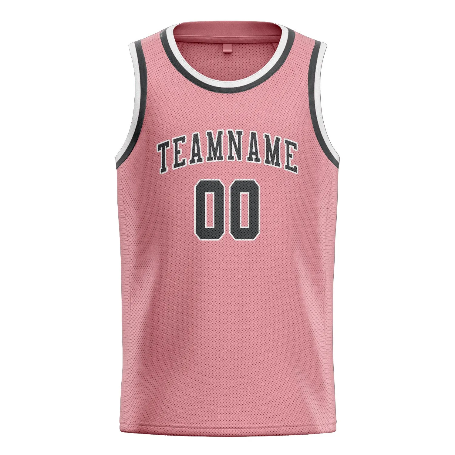 Custom Light Pink Dark Grey Basketball Jersey sold by Tailorly product image thumbnail 3