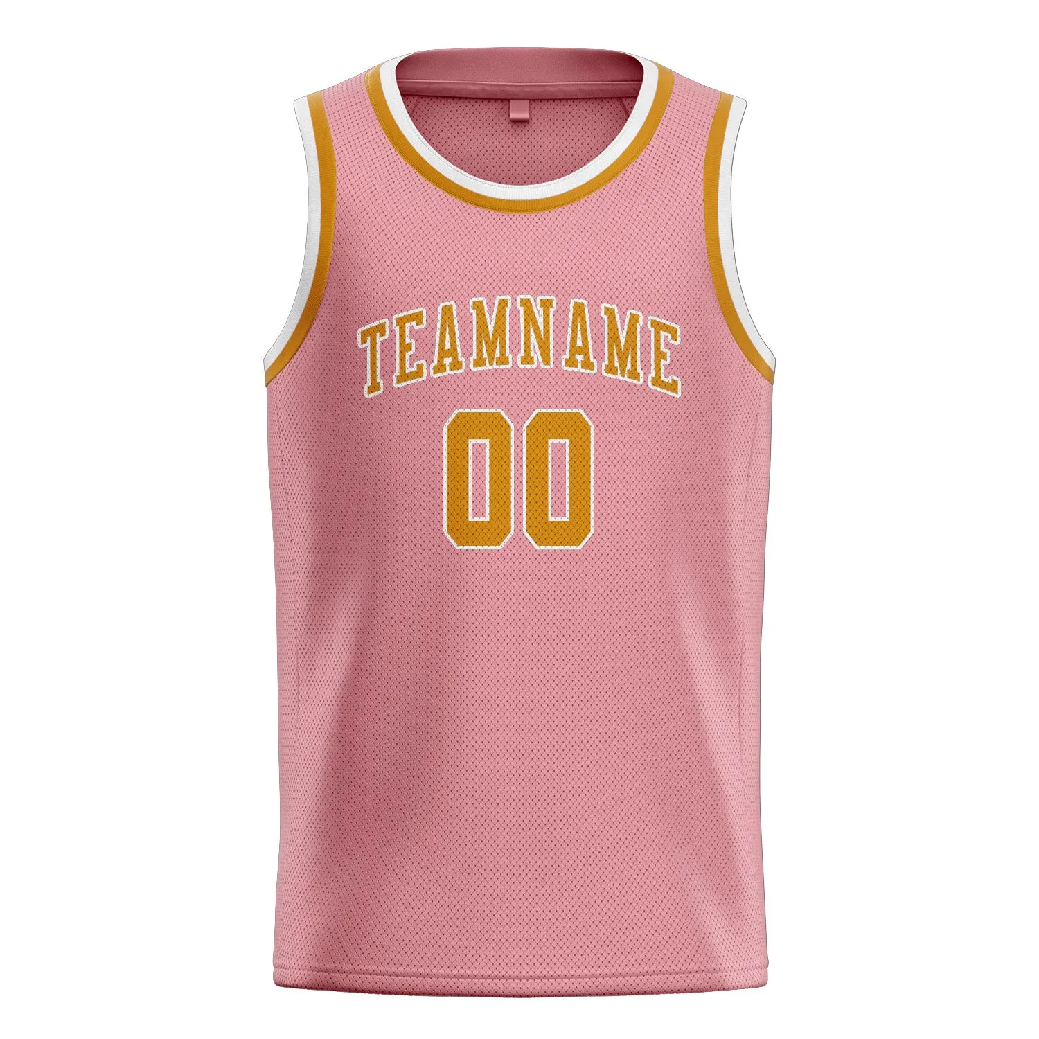 Custom Light Pink Yellow Basketball Jersey sold by Tailorly product image thumbnail 3
