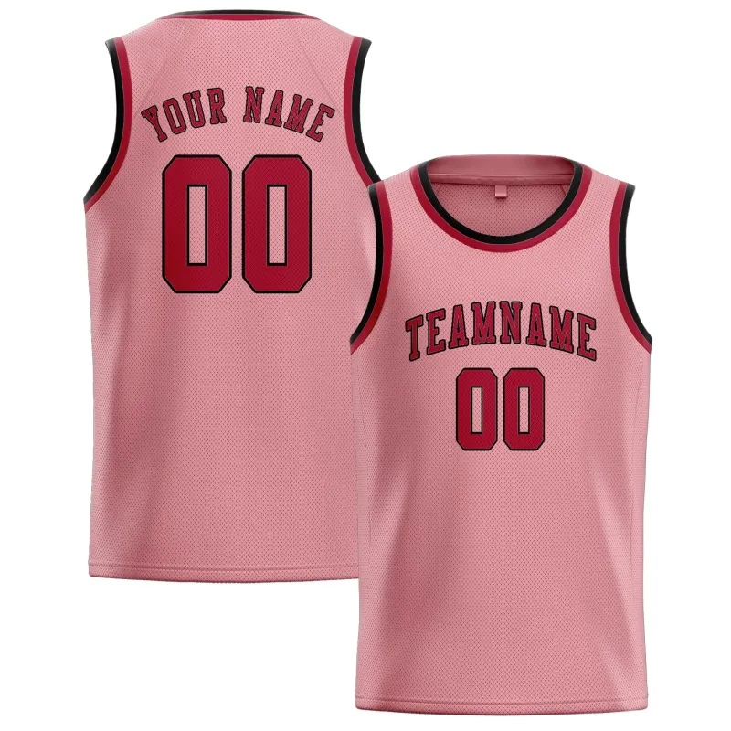 Custom Light Pink Red Basketball Jersey made by Tailorly