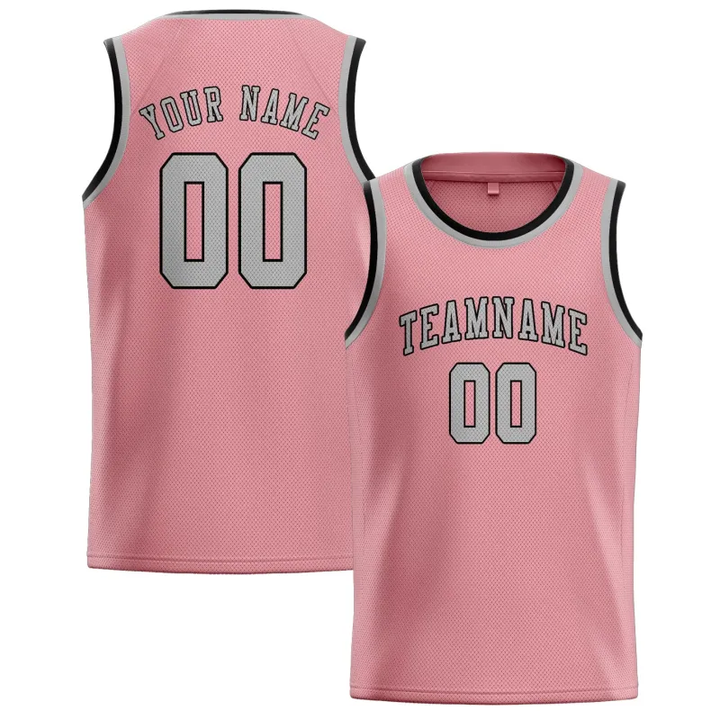 Custom Light Pink Gray Basketball Jersey made by Tailorly