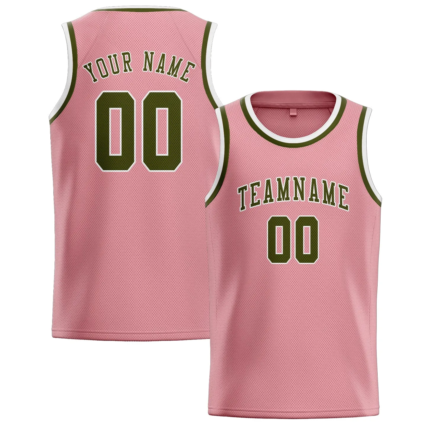 Custom Light Pink Olive Basketball Jersey sold by Tailorly