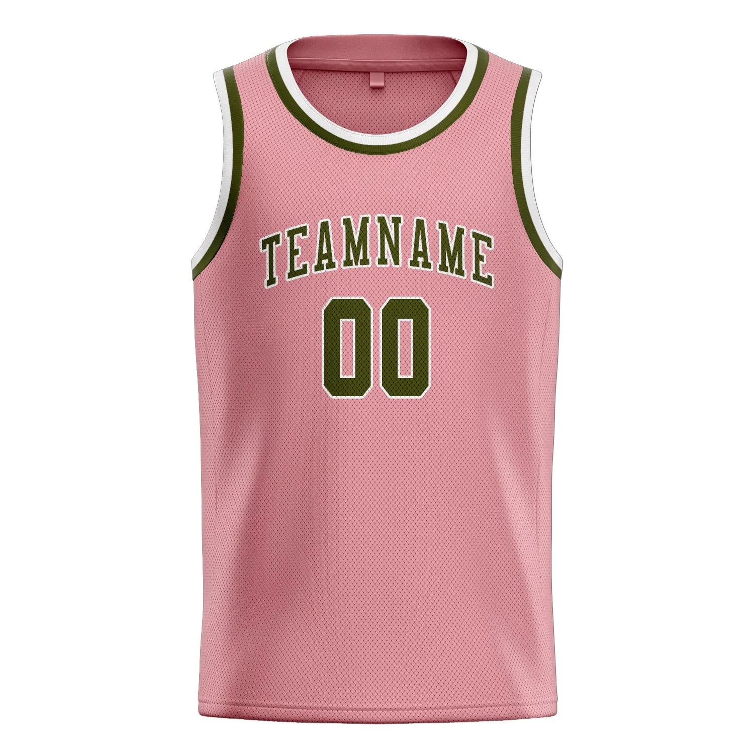 Custom Light Pink Olive Basketball Jersey sold by Tailorly product image thumbnail 3