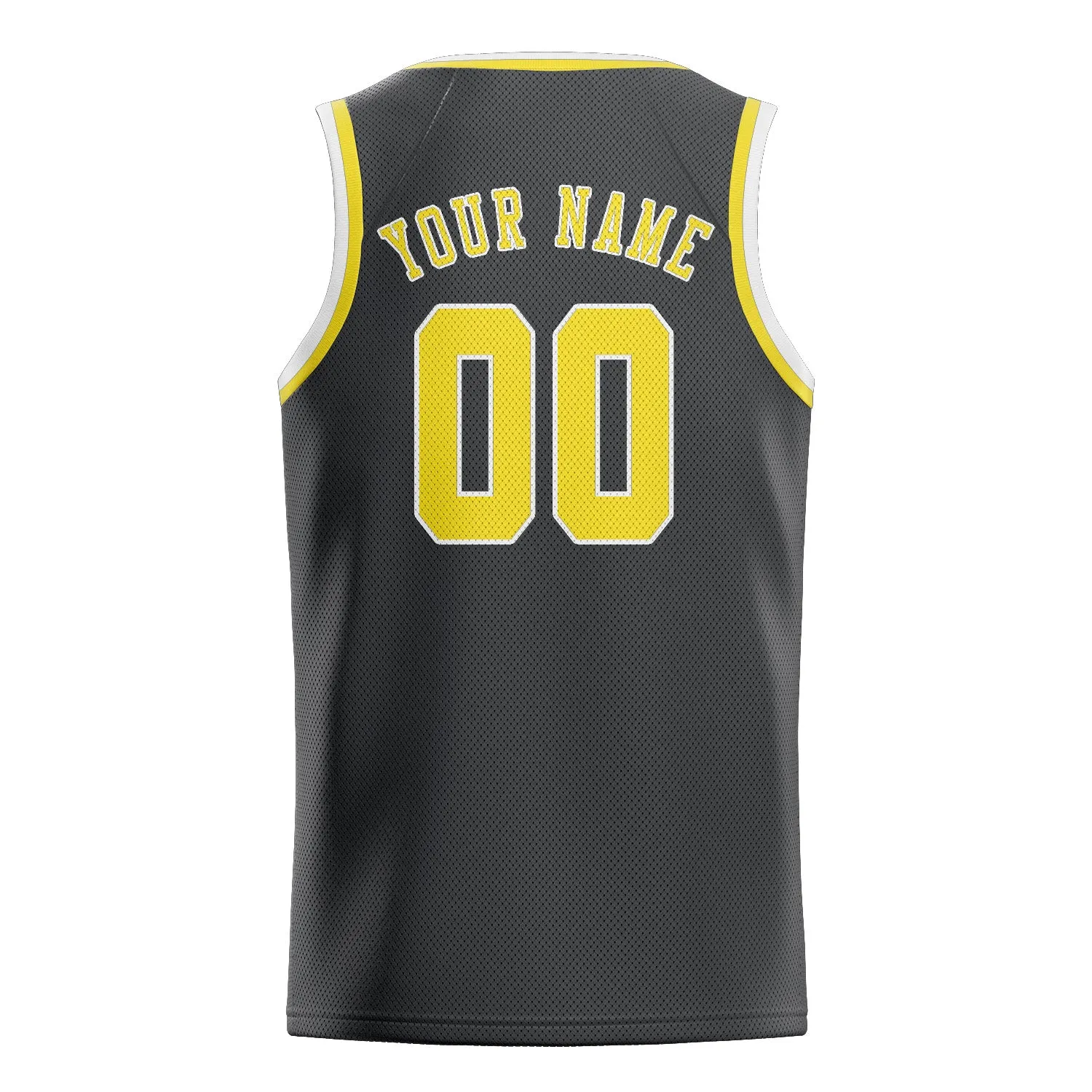 Custom Dark Grey Light Yellow Basketball Jersey sold by Tailorly product image thumbnail 2