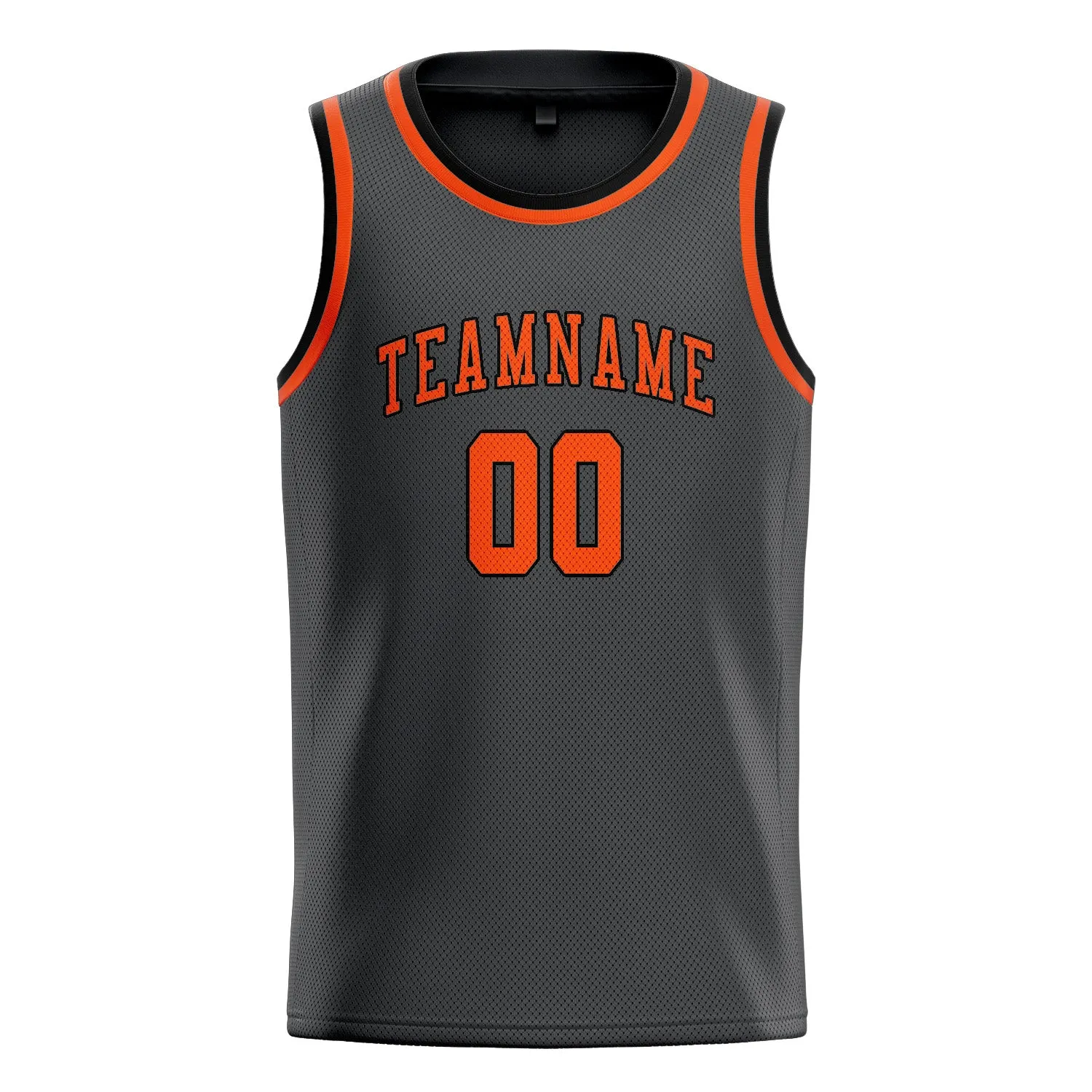 Custom Dark Grey Orange Red Basketball Jersey sold by Tailorly product image thumbnail 3