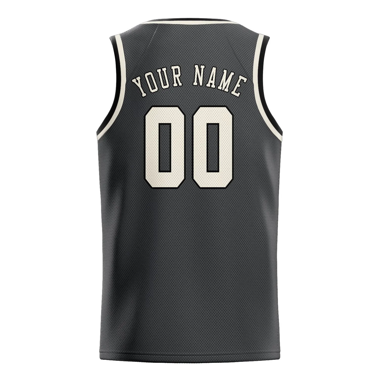 Custom Dark Grey Cream Basketball Jersey sold by Tailorly product image thumbnail 2