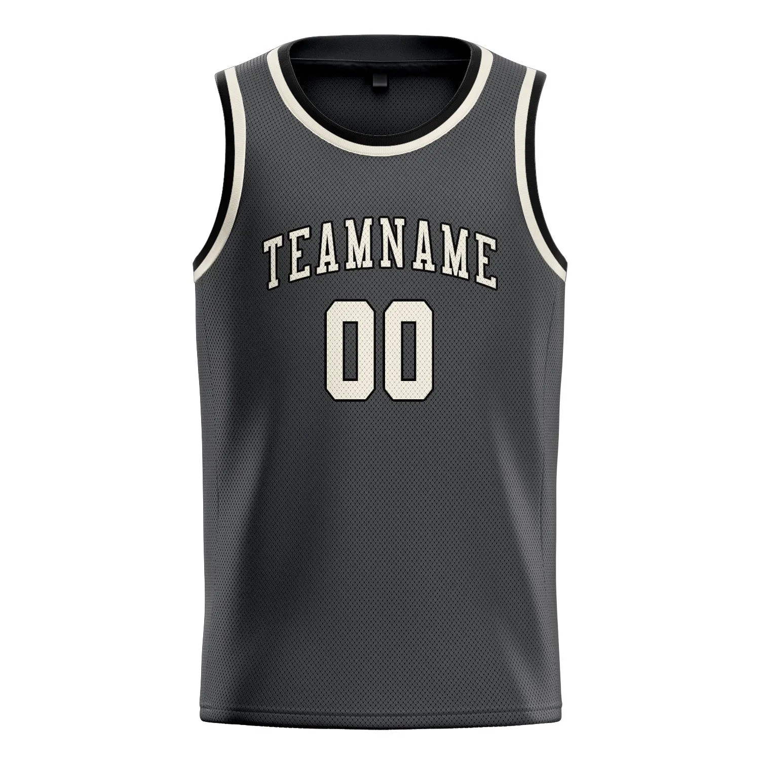Custom Dark Grey Cream Basketball Jersey sold by Tailorly product image thumbnail 3