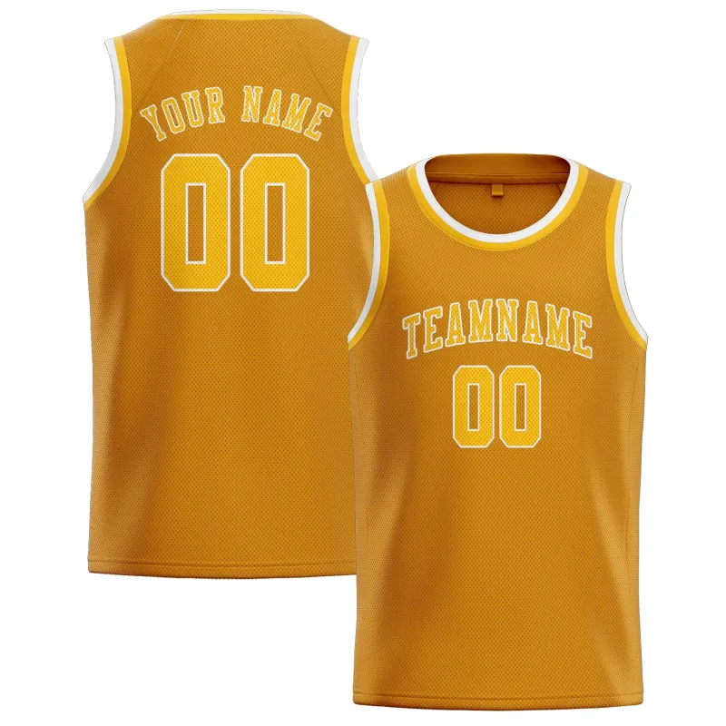 Custom Yellow Gold Basketball Jersey made by Tailorly