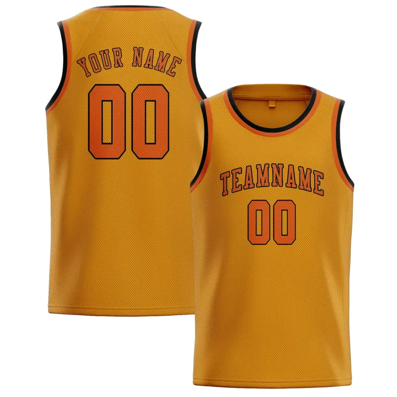 Custom Yellow Orange Basketball Jersey made by Tailorly