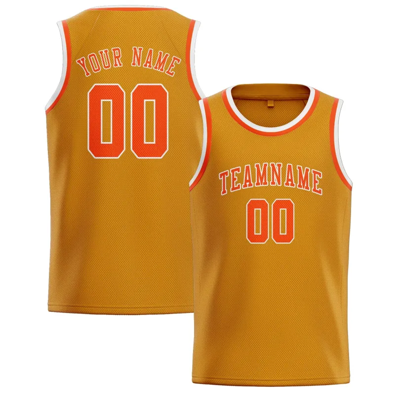 Custom Yellow Orange Red Basketball Jersey made by Tailorly