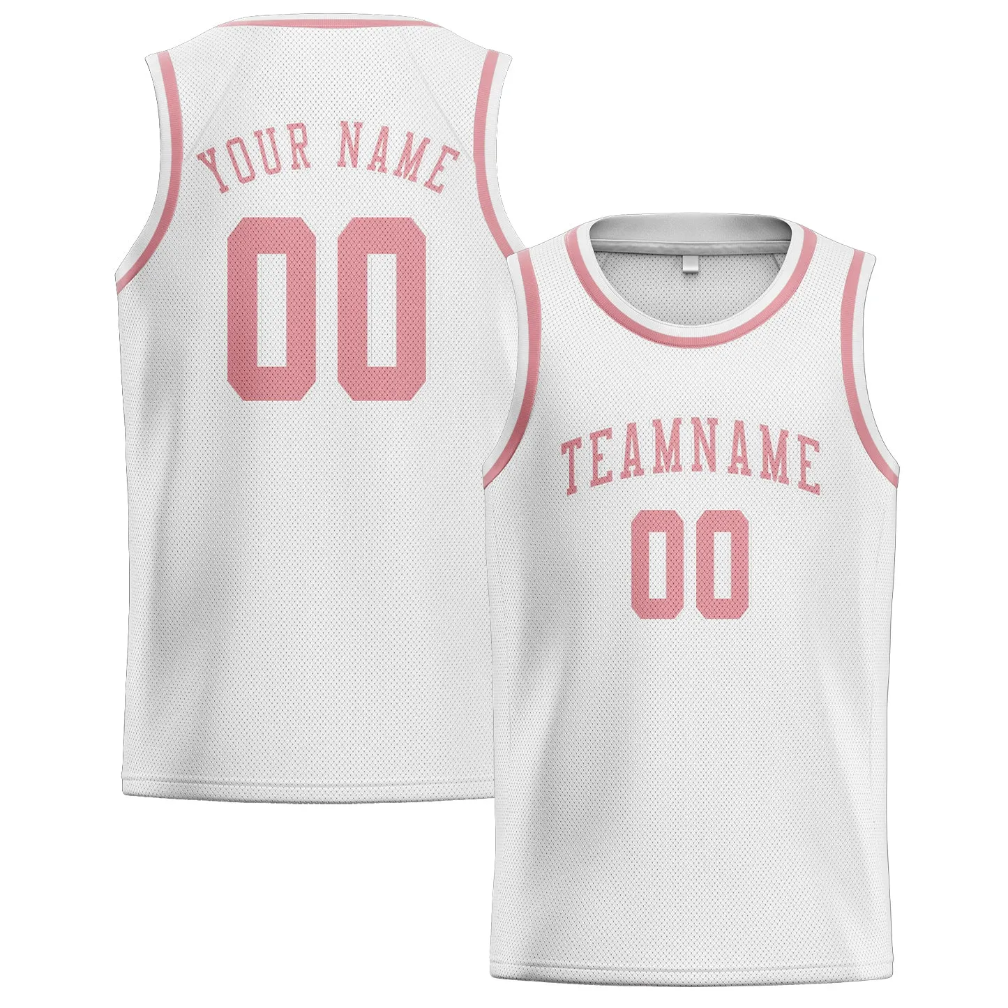 Custom White Light Pink Basketball Jersey sold by Tailorly