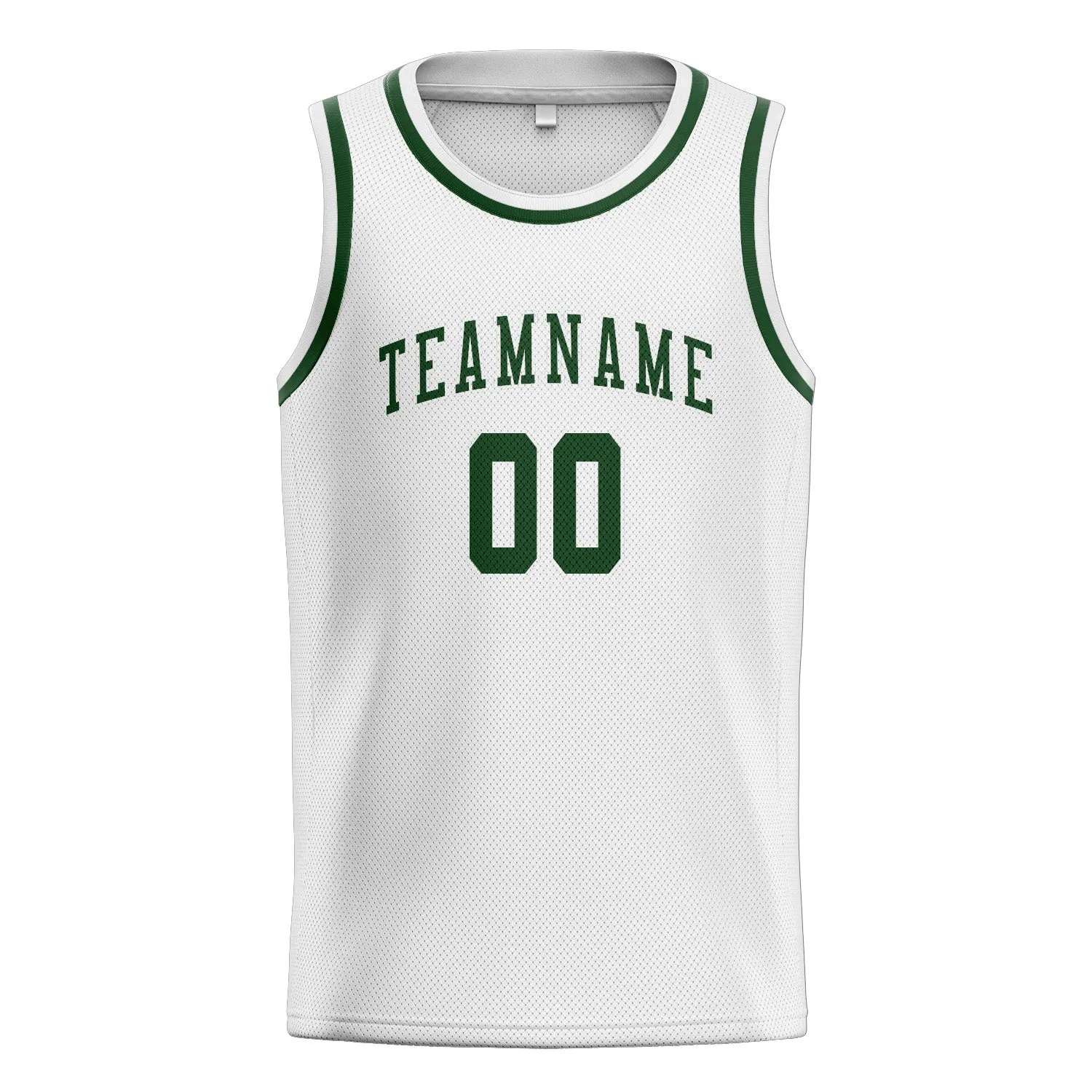 Custom White Dark Green Basketball Jersey sold by Tailorly product image thumbnail 3