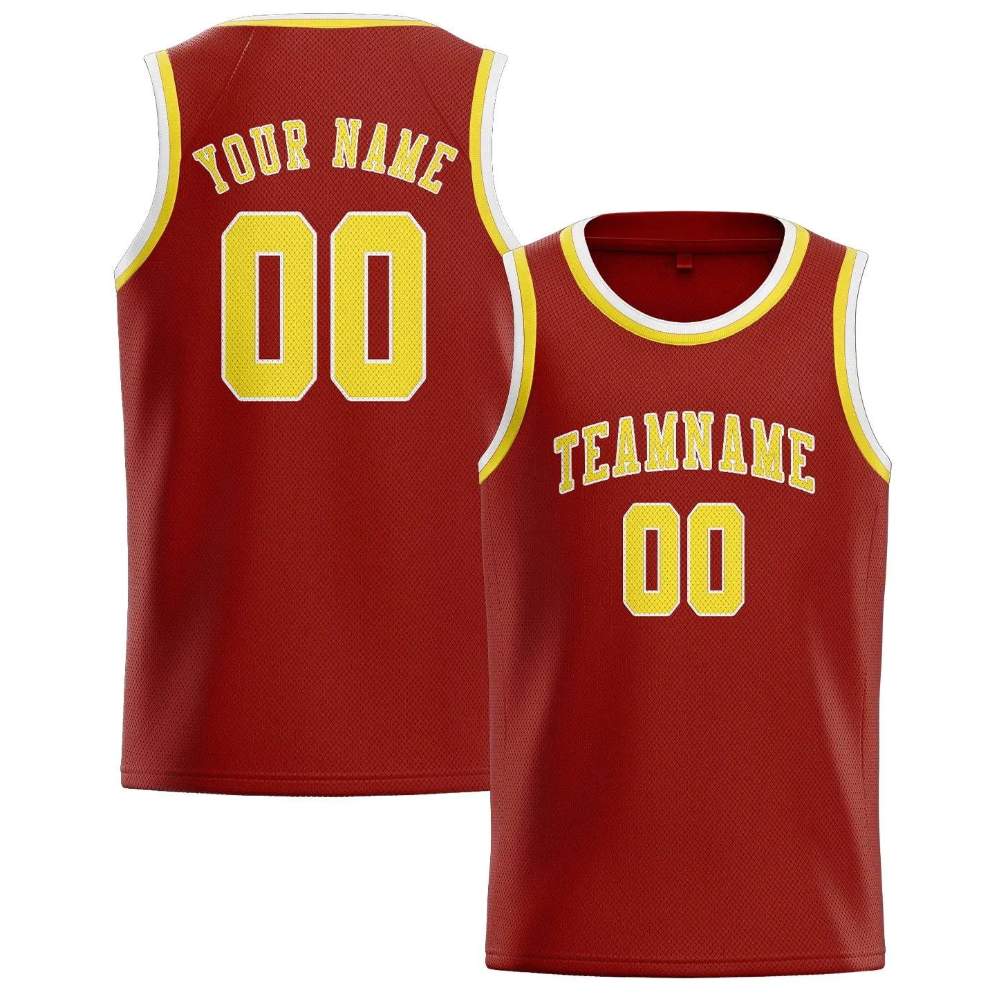 Custom Coral Red Light Yellow Basketball Jersey sold by Tailorly