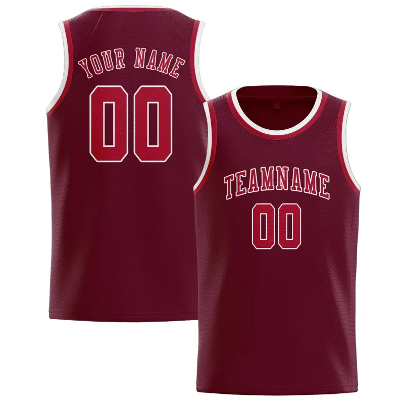Custom Crimson Red Red Basketball Jersey made by Tailorly