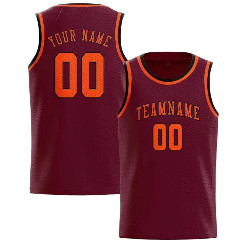 Custom Crimson Red Orange Red Basketball Jersey made by Tailorly