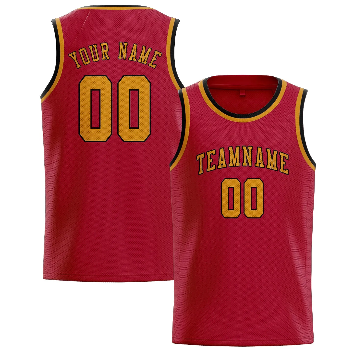 Custom Red Yellow Basketball Jersey sold by Tailorly