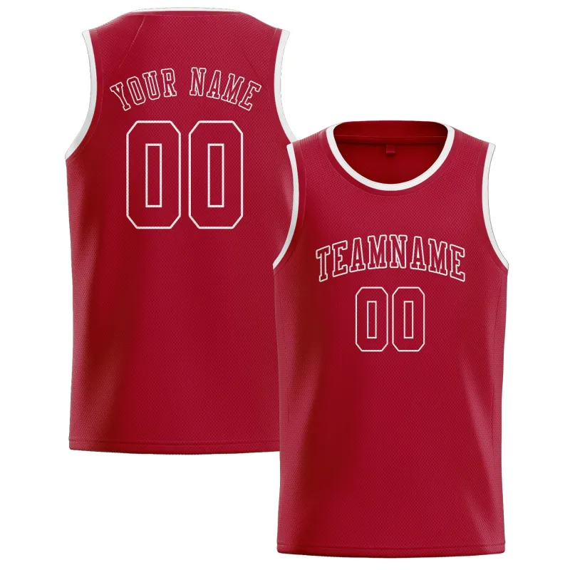 Custom Red Red Basketball Jersey made by Tailorly