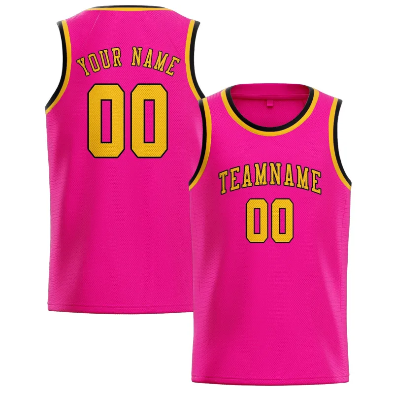 Custom Pink Gold Basketball Jersey made by Tailorly