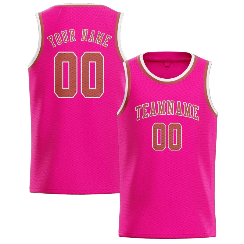 Custom Pink Copper Rose Basketball Jersey made by Tailorly