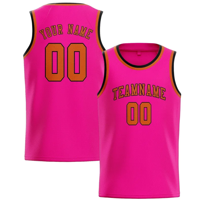 Custom Pink Orange Basketball Jersey made by Tailorly
