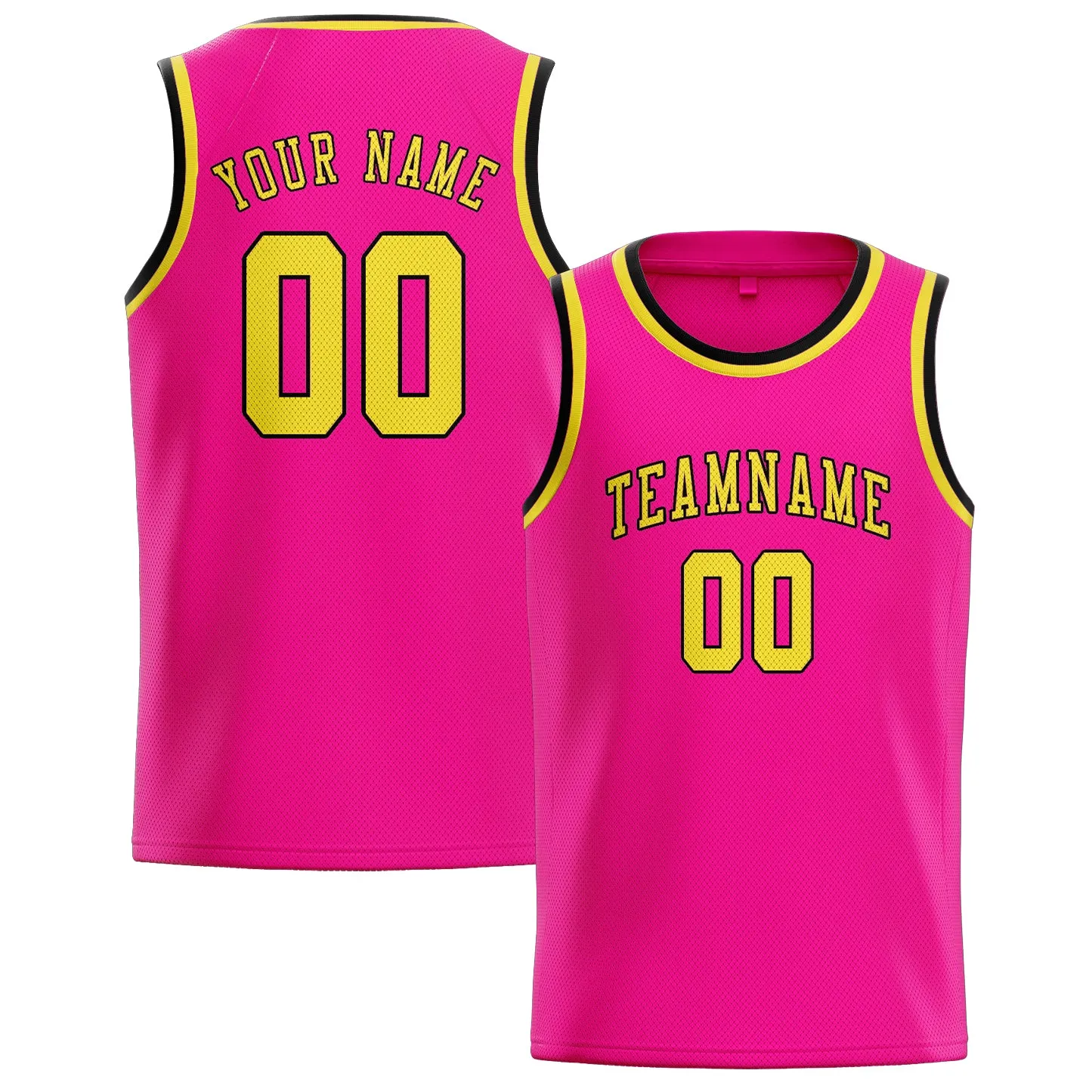 Custom Pink Light Yellow Basketball Jersey sold by Tailorly