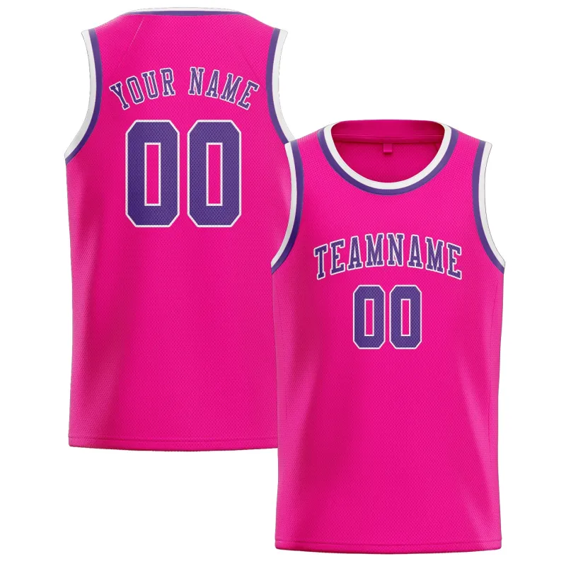 Custom Pink Light Purple Basketball Jersey made by Tailorly