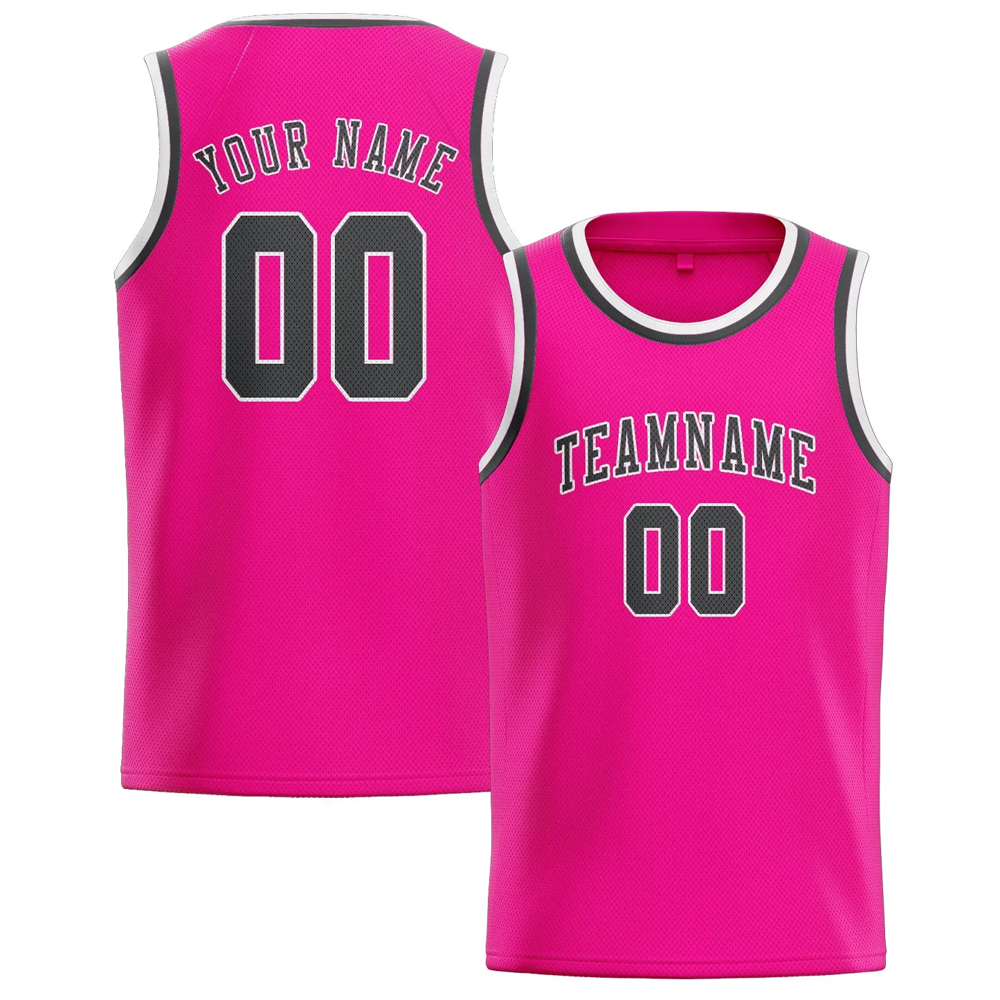 Custom Pink Dark Grey Basketball Jersey sold by Tailorly