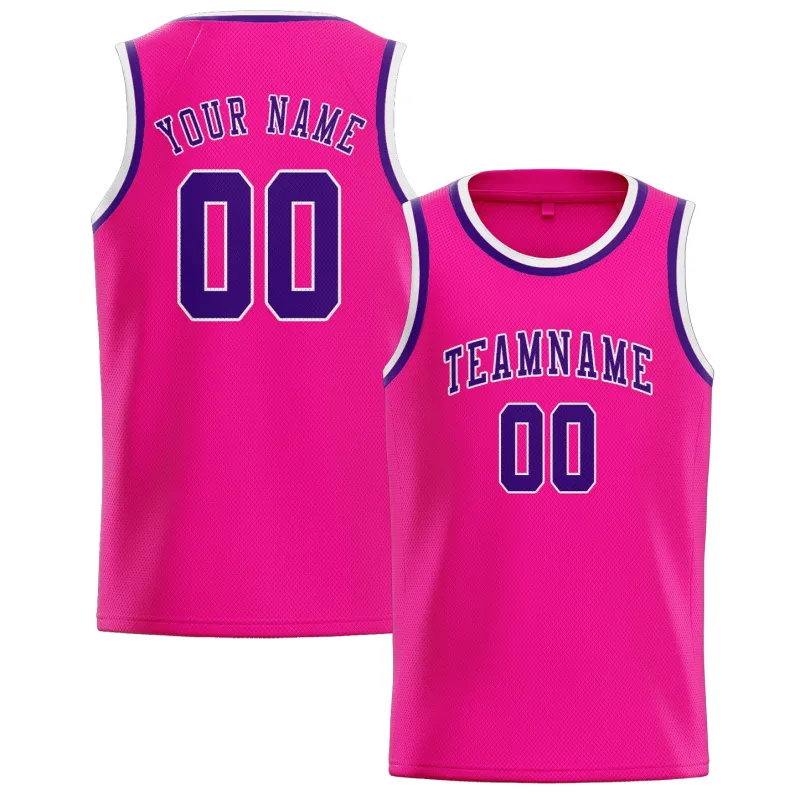 Custom Pink Purple Basketball Jersey made by Tailorly
