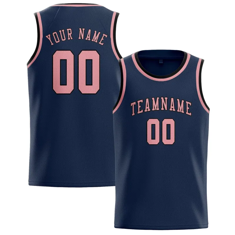 Custom Blue Light Pink Basketball Jersey made by Tailorly