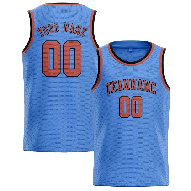 Custom Light Blue Copper Rose Basketball Jersey made by Tailorly