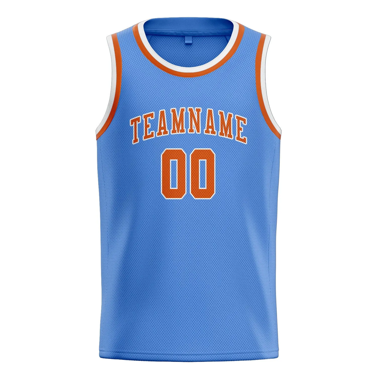 Custom Light Blue Orange Basketball Jersey sold by Tailorly product image thumbnail 3